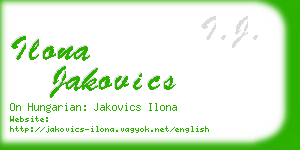 ilona jakovics business card
